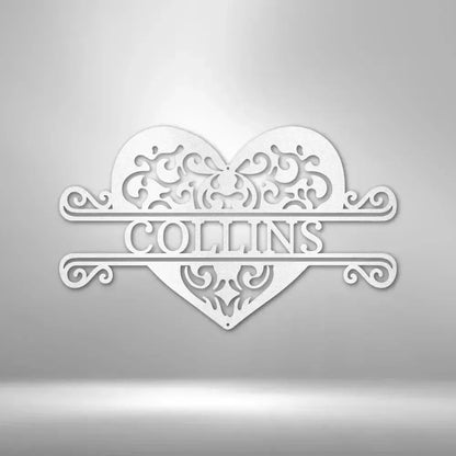 Custom Fancy Heart Metal Art Sign