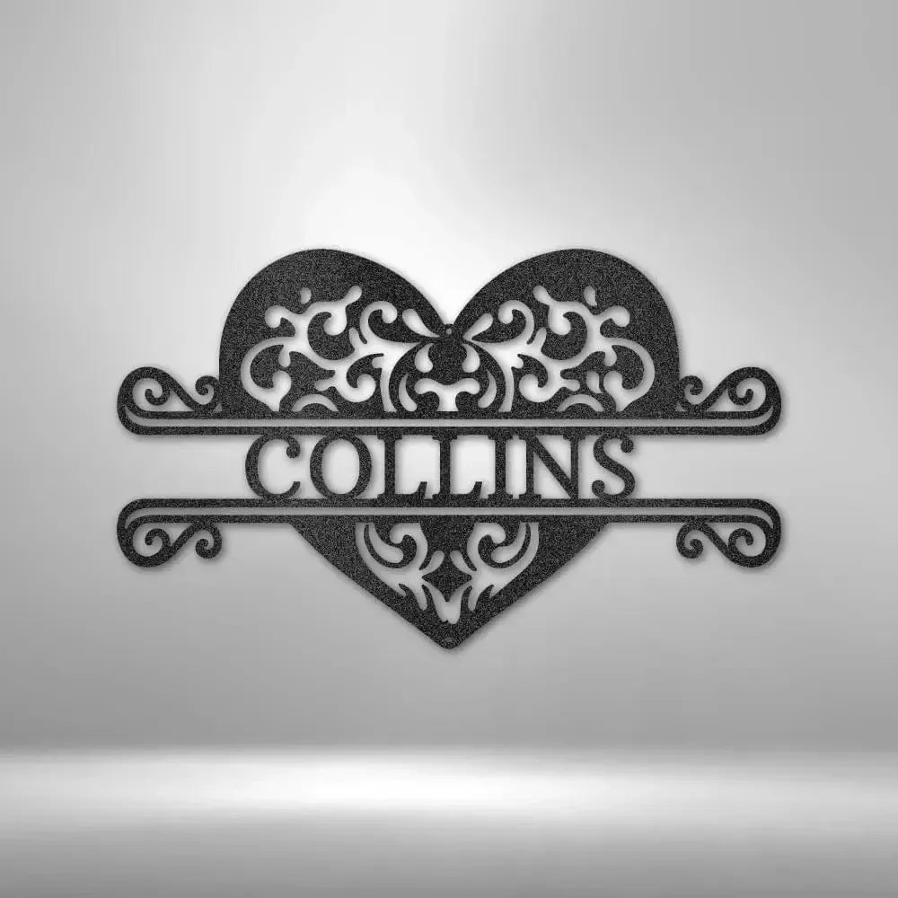 Custom Fancy Heart Metal Art Sign