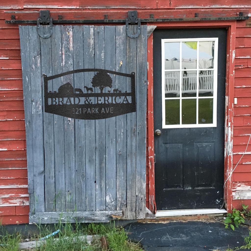 Custom Farm Scene Metal Art Sign