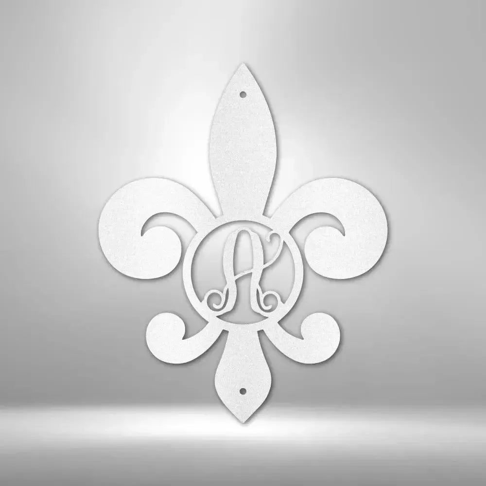 Custom Fleur De Lis Initial Metal Art Sign
