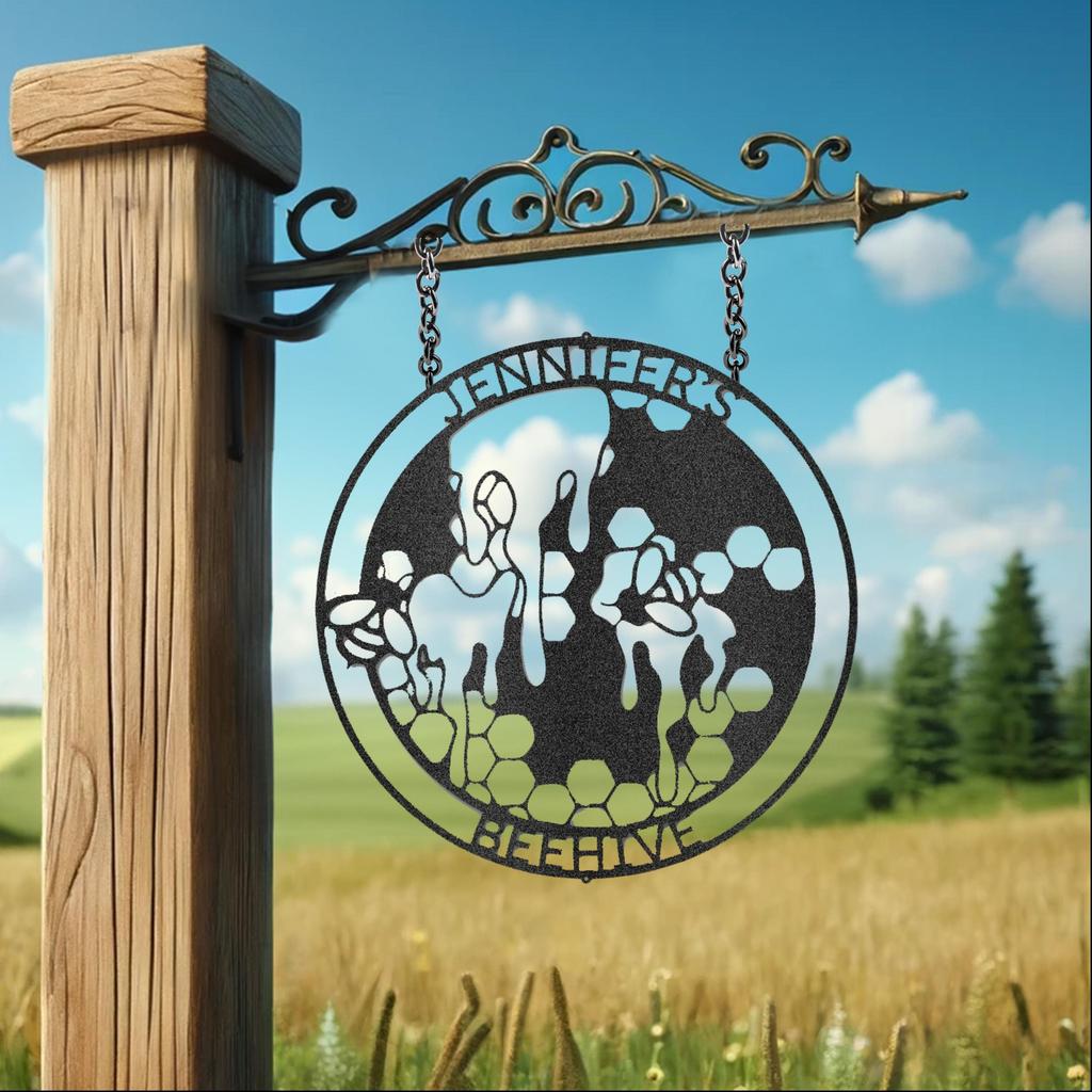 Custom Honey Bee Metal Art Sign