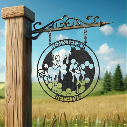 Custom Honey Bee Metal Art Sign