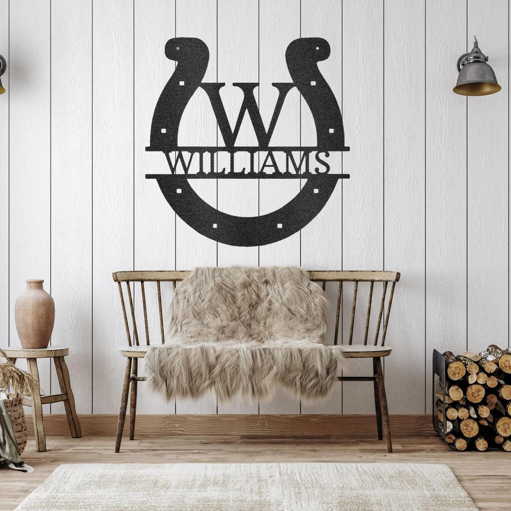 Custom Horseshoe Metal Art Sign