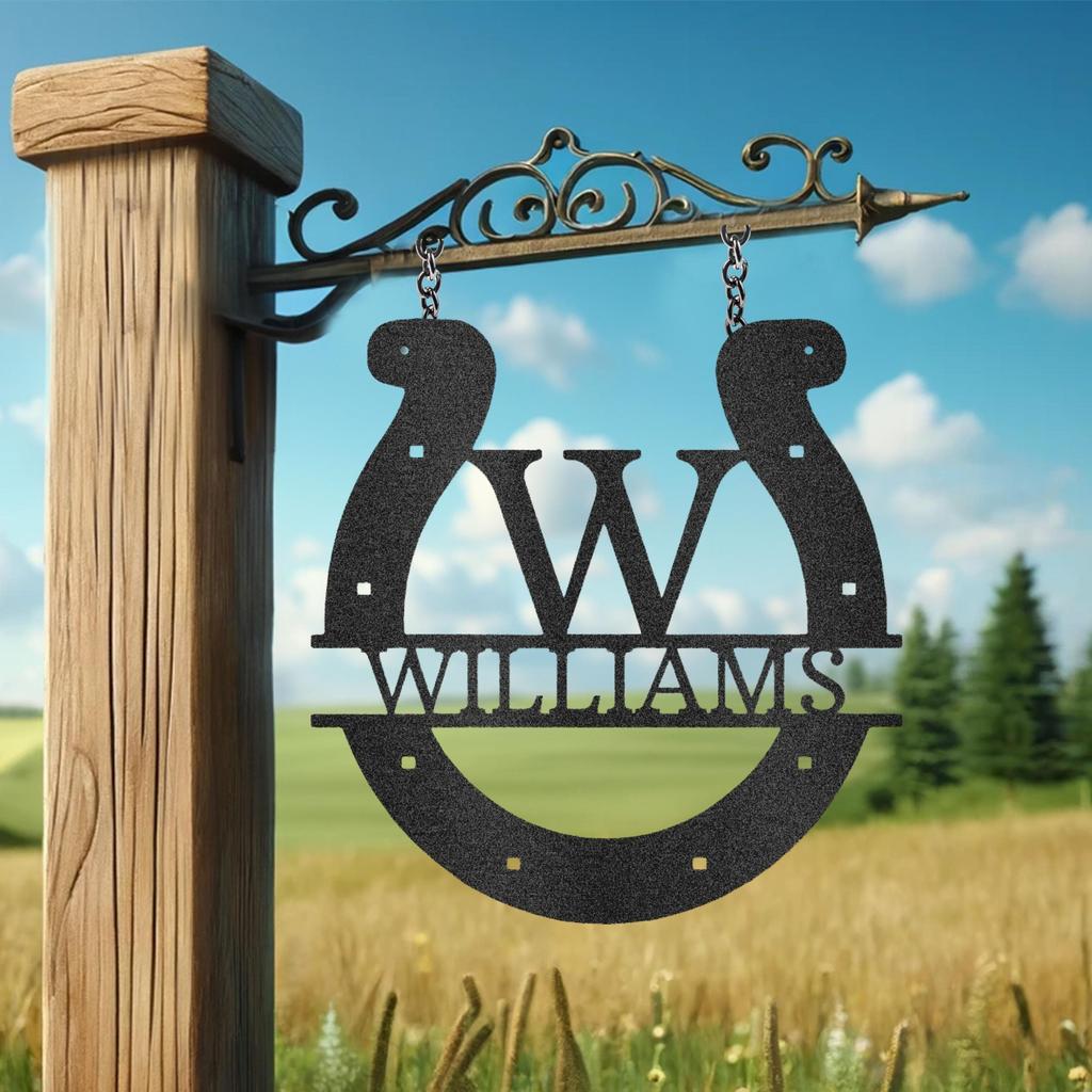 Custom Horseshoe Metal Art Sign