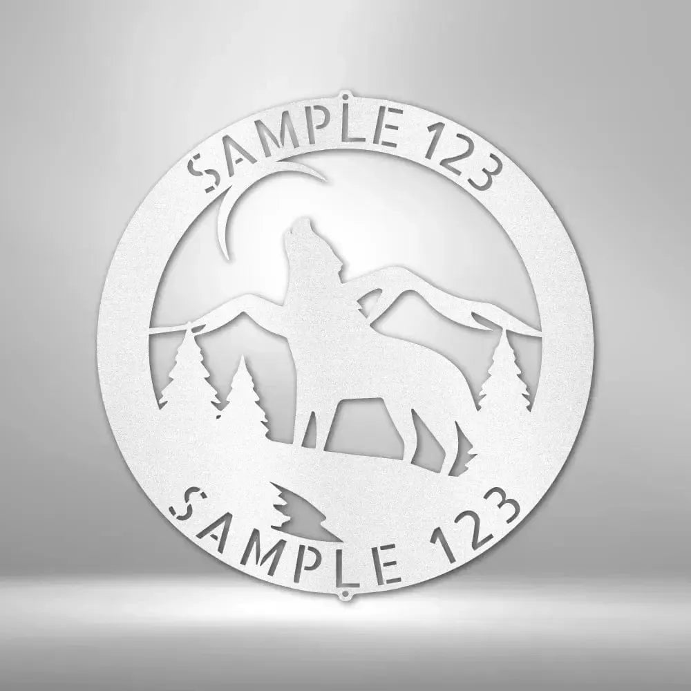 Custom Howling Wolf Metal Art Sign