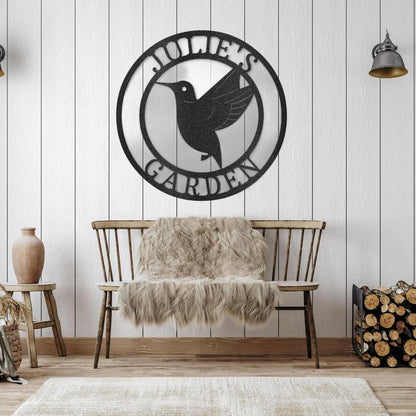 Custom Hummingbird Metal Art Sign