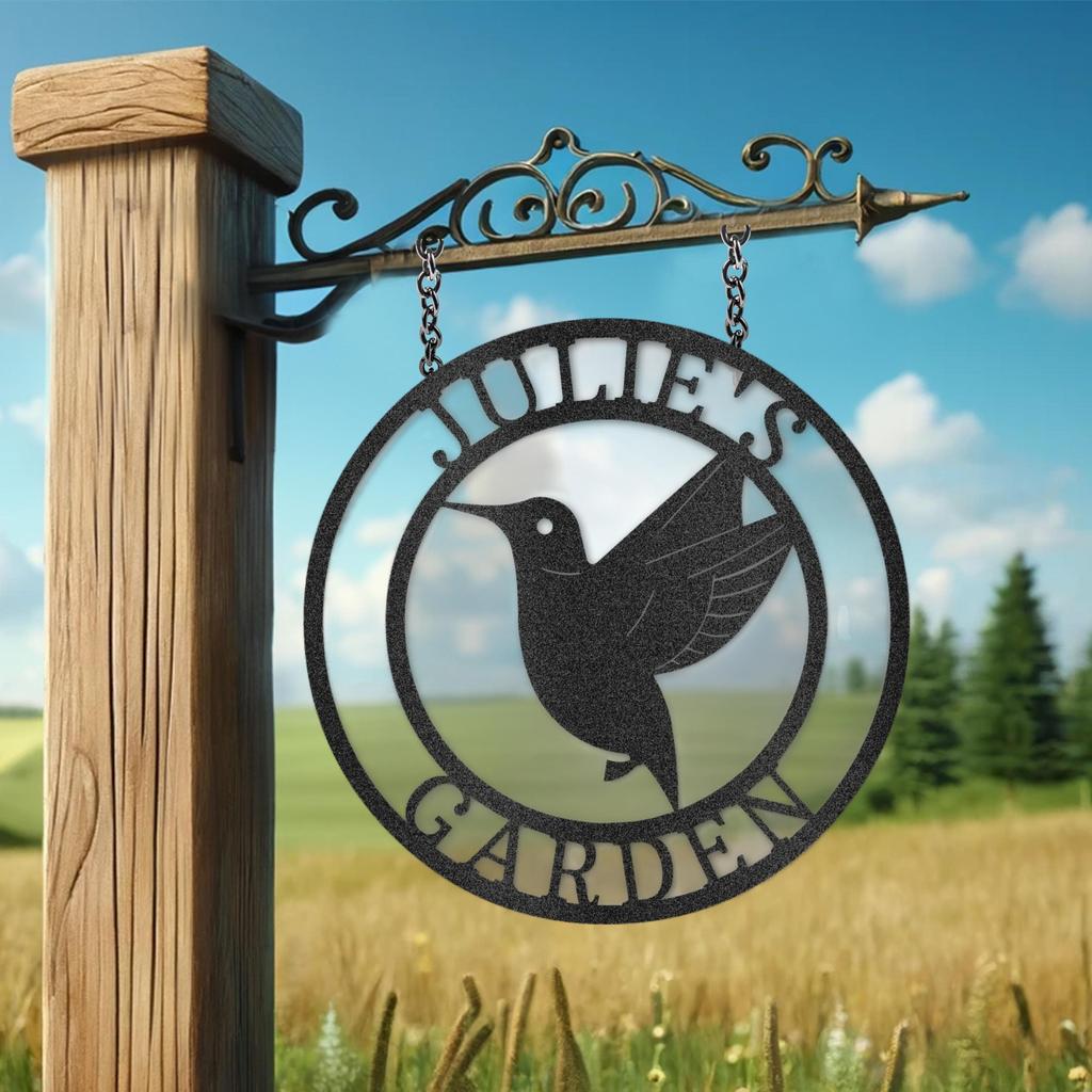Custom Hummingbird Metal Art Sign