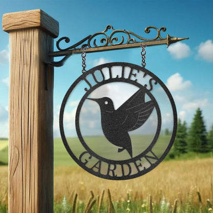 Custom Hummingbird Metal Art Sign