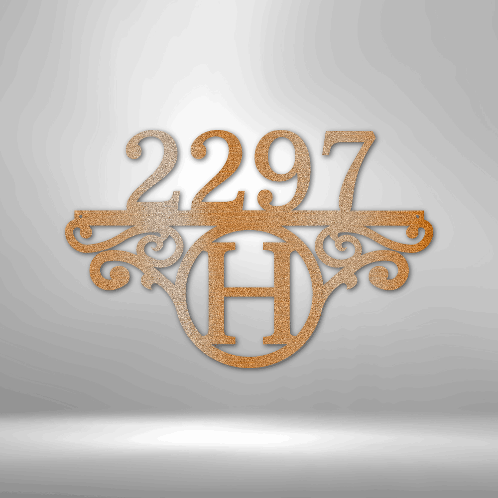 Custom Initial Address Metal Art Sign