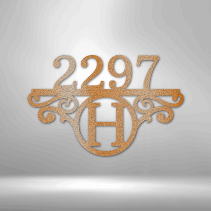 Custom Initial Address Metal Art Sign