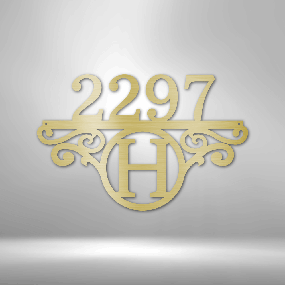 Custom Initial Address Metal Art Sign