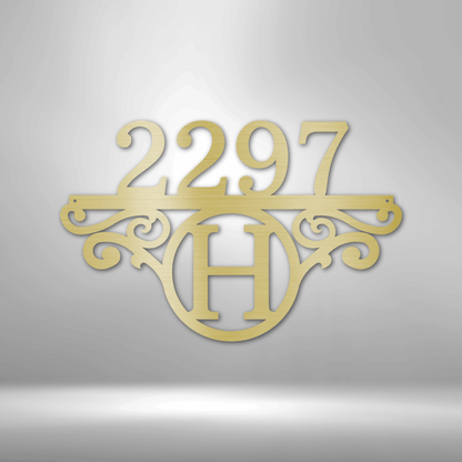 Custom Initial Address Metal Art Sign