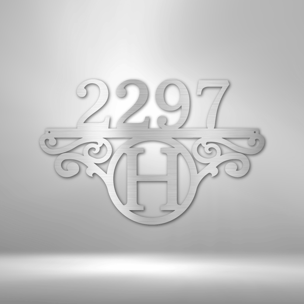 Custom Initial Address Metal Art Sign