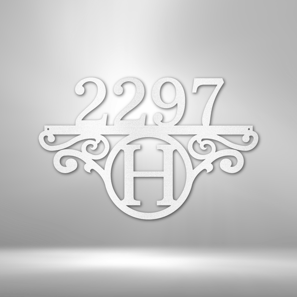 Custom Initial Address Metal Art Sign