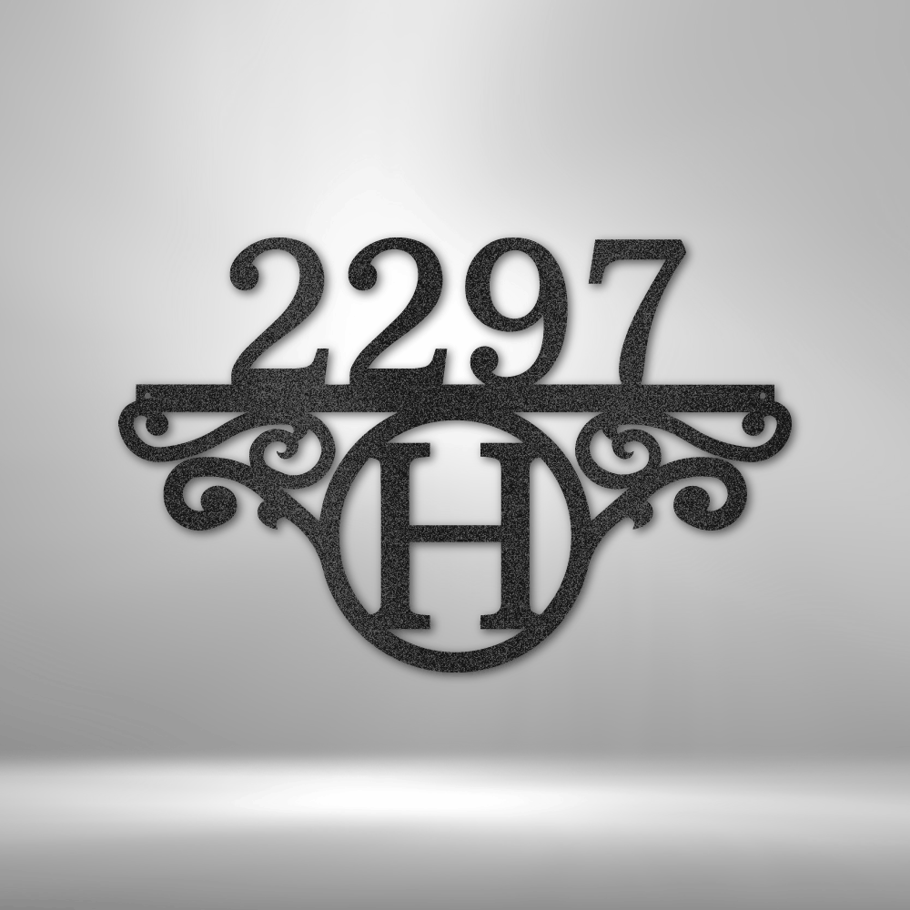 Custom Initial Address Metal Art Sign