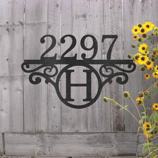 Custom Initial Address Metal Art Sign