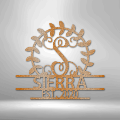 Custom Initial Crest Metal Art Sign