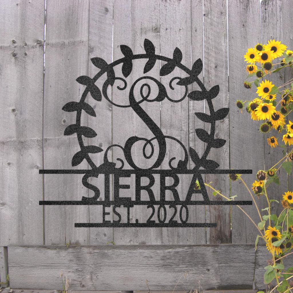 Custom Initial Crest Metal Art Sign