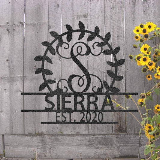 Custom Initial Crest Metal Art Sign