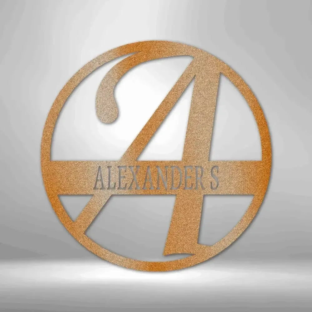 Custom Initial Family Name Metal Art Sign
