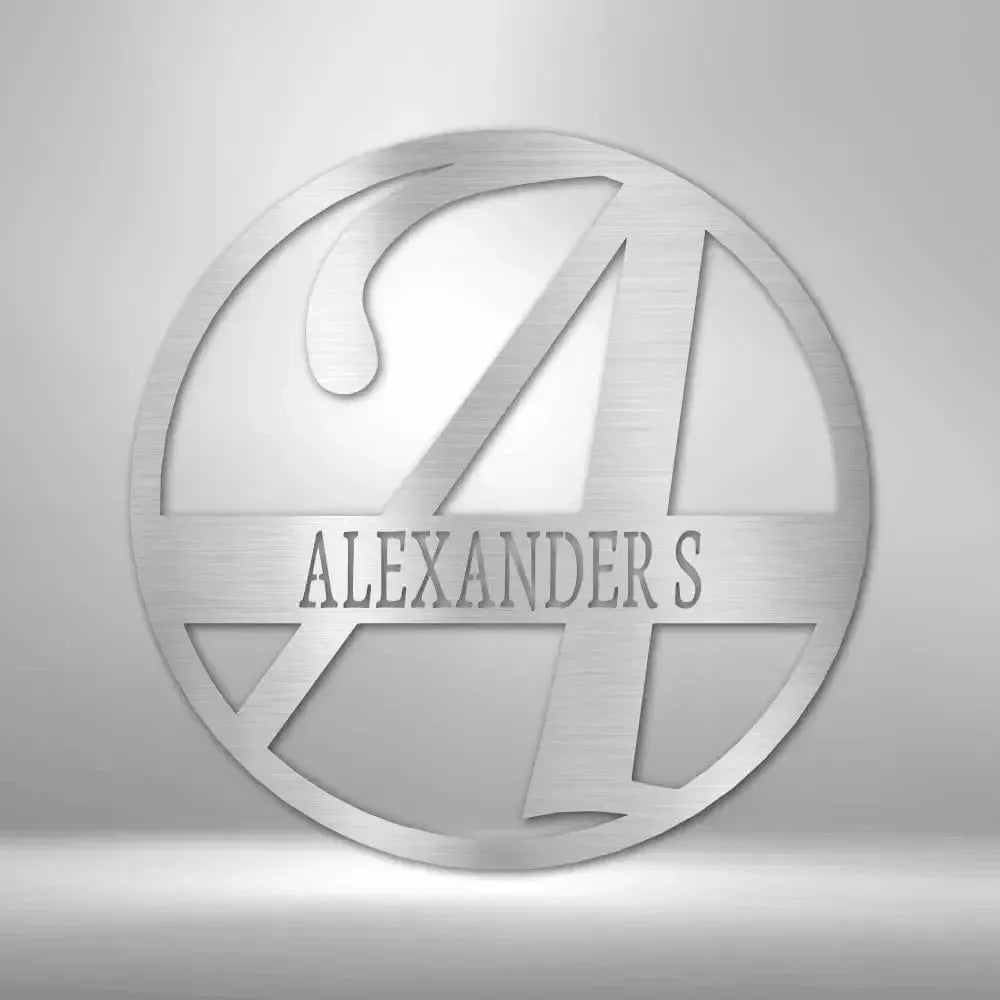 Custom Initial Family Name Metal Art Sign