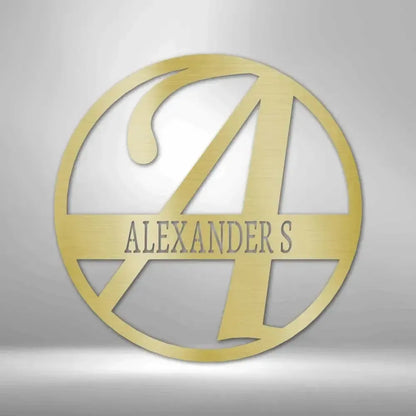 Custom Initial Family Name Metal Art Sign