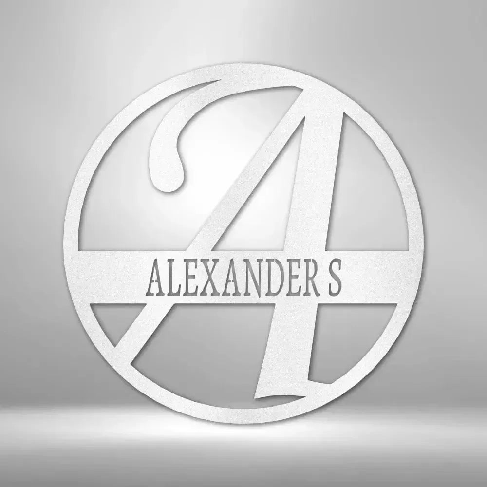 Custom Initial Family Name Metal Art Sign