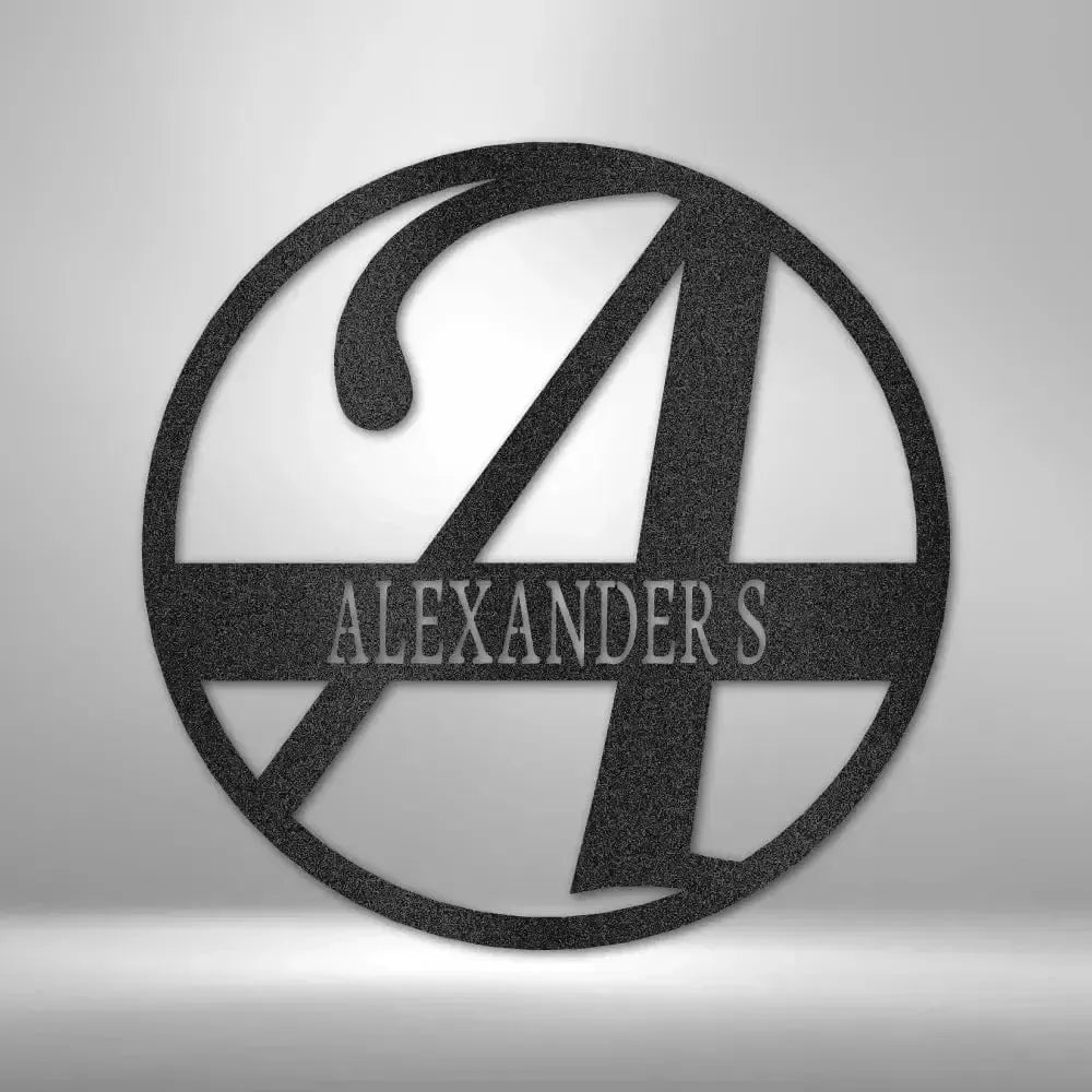 Custom Initial Family Name Metal Art Sign