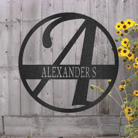 Custom Initial Family Name Metal Art Sign