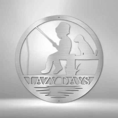 Custom Little Fisher Metal Art Sign