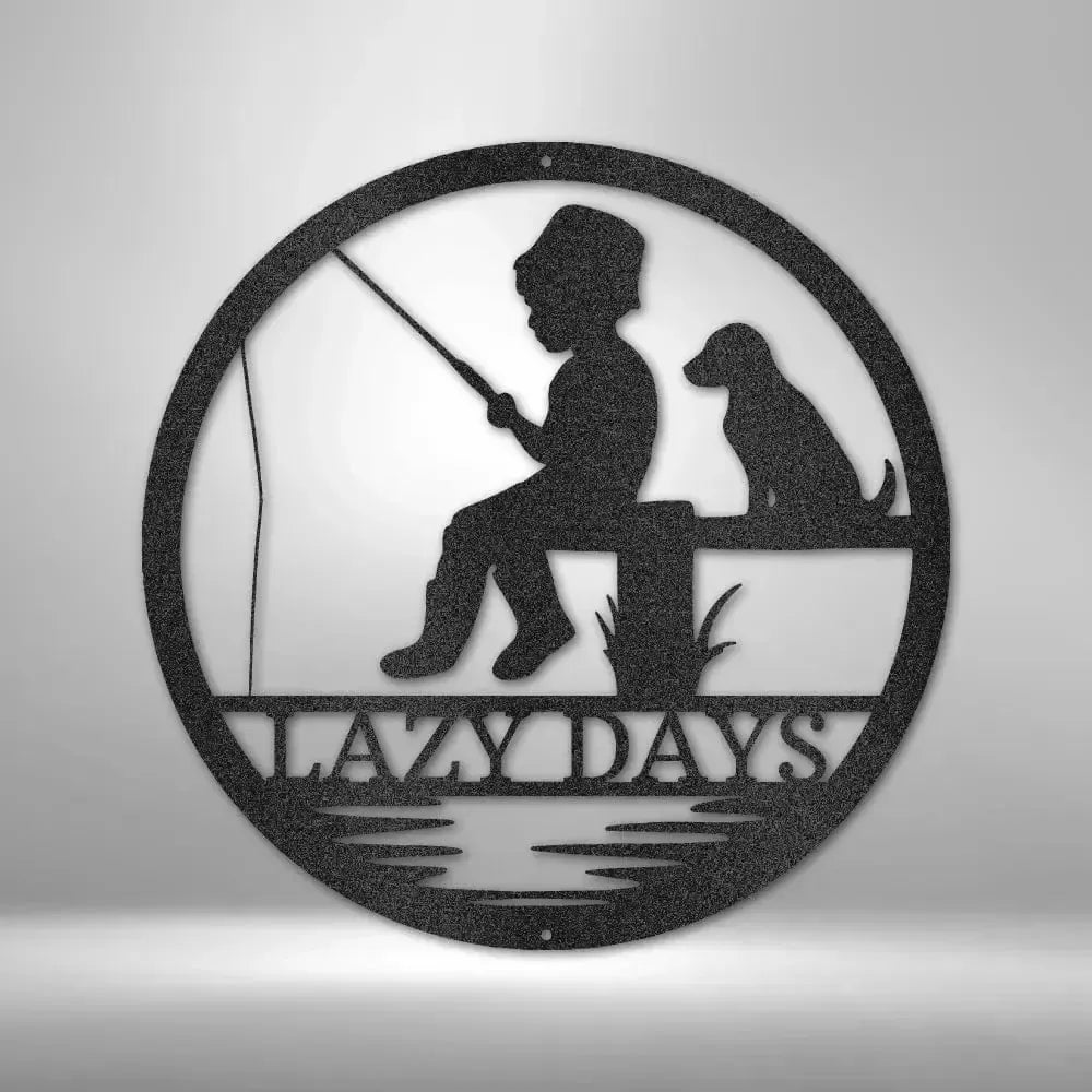 Custom Little Fisher Metal Art Sign