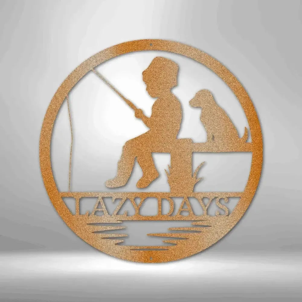 Custom Little Fisher Metal Art Sign