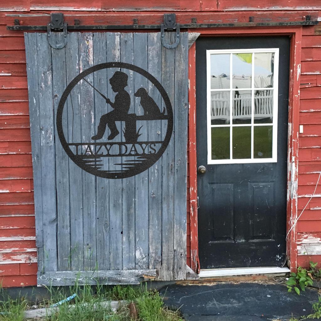 Custom Little Fisher Metal Art Sign