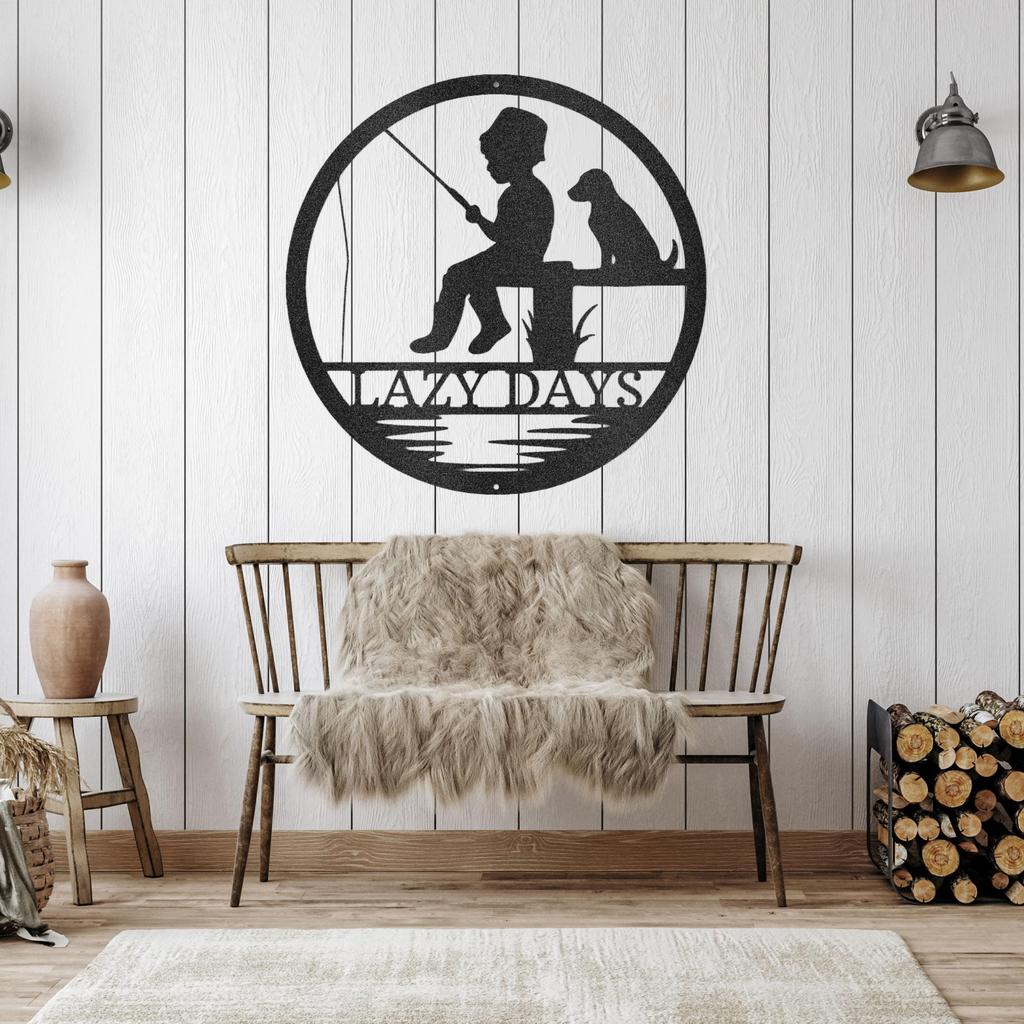 Custom Little Fisher Metal Art Sign