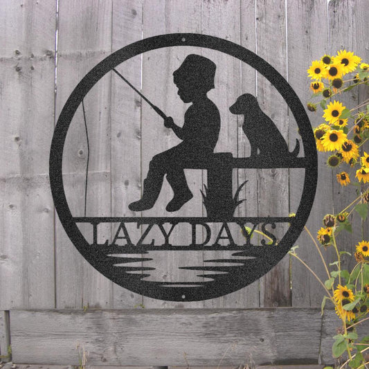 Custom Little Fisher Metal Art Sign