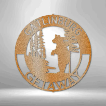 Custom Lone Bear Metal Art Sign