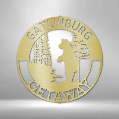 Custom Lone Bear Metal Art Sign