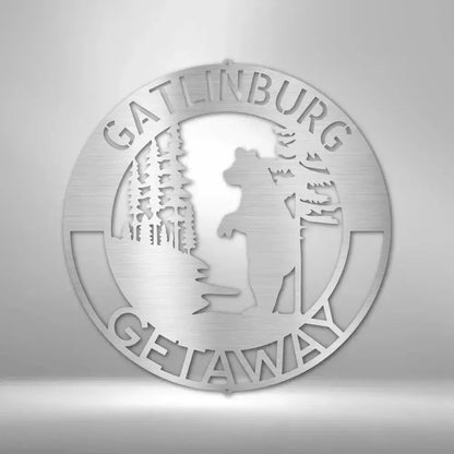 Custom Lone Bear Metal Art Sign