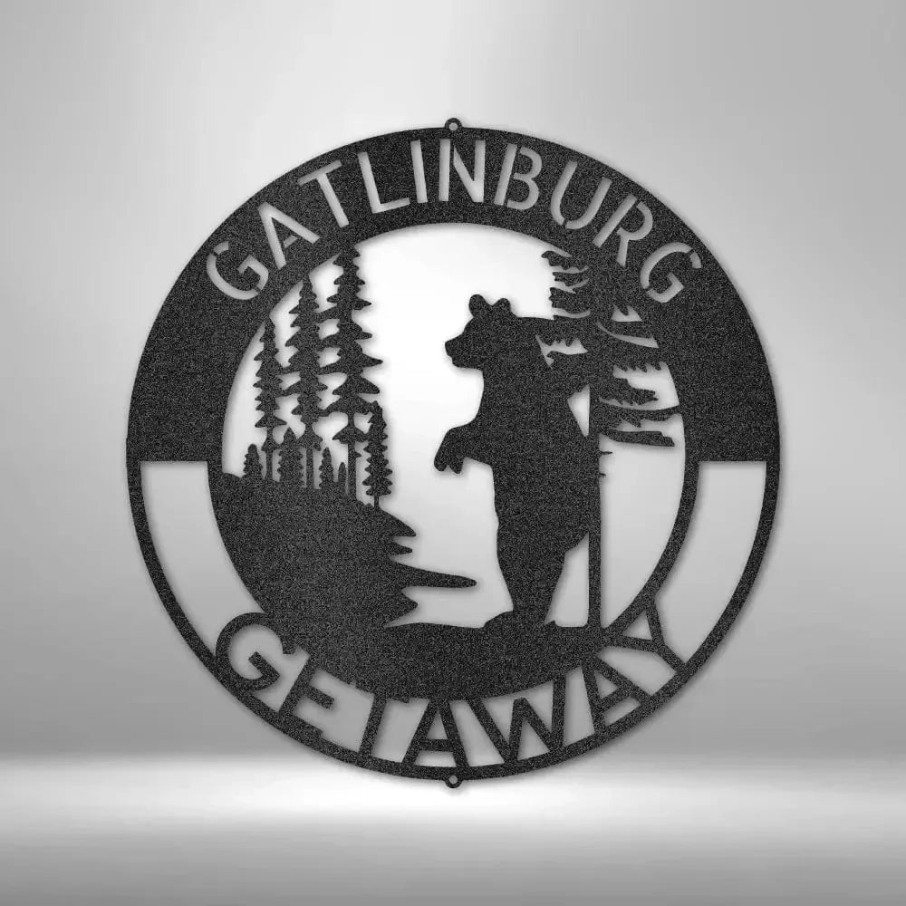 Custom Lone Bear Metal Art Sign