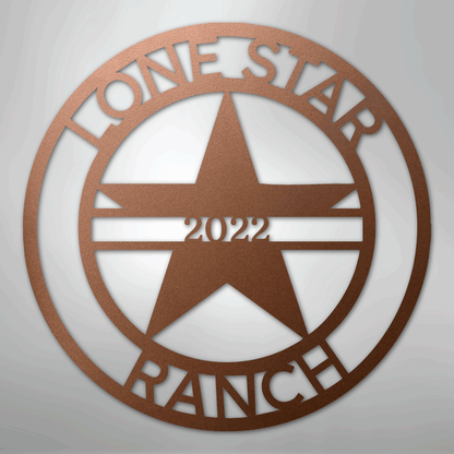 Custom Lone Star Metal Art Sign