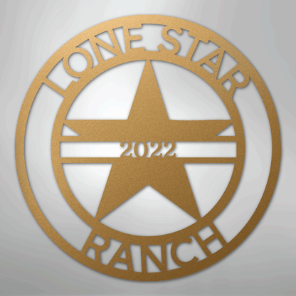 Custom Lone Star Metal Art Sign