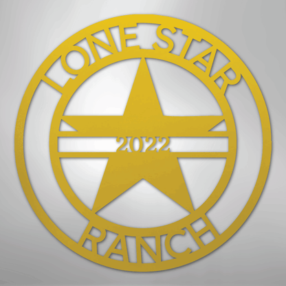 Custom Lone Star Metal Art Sign