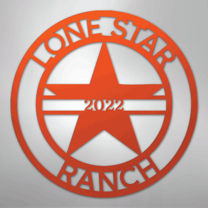 Custom Lone Star Metal Art Sign