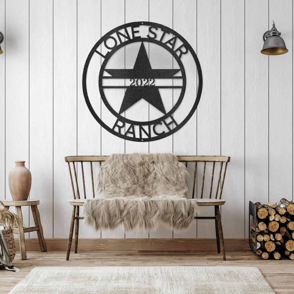 Custom Lone Star Metal Art Sign