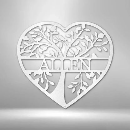Custom Loving Family Tree Metal Art Sign