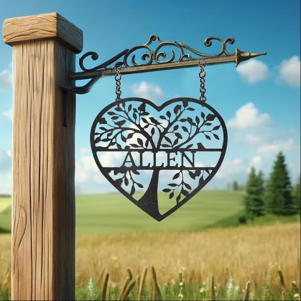 Custom Loving Family Tree Metal Art Sign
