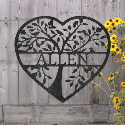 Custom Loving Family Tree Metal Art Sign