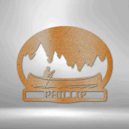 Custom Midnight Rowing Metal Art Sign