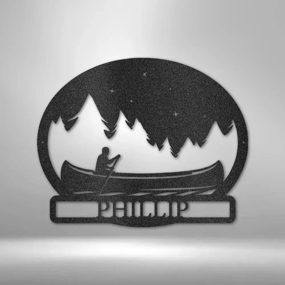 Custom Midnight Rowing Metal Art Sign