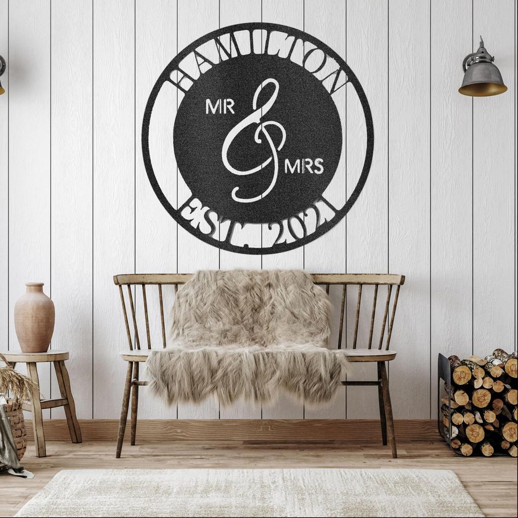 Custom Mr. and Mrs. Metal Art Sign